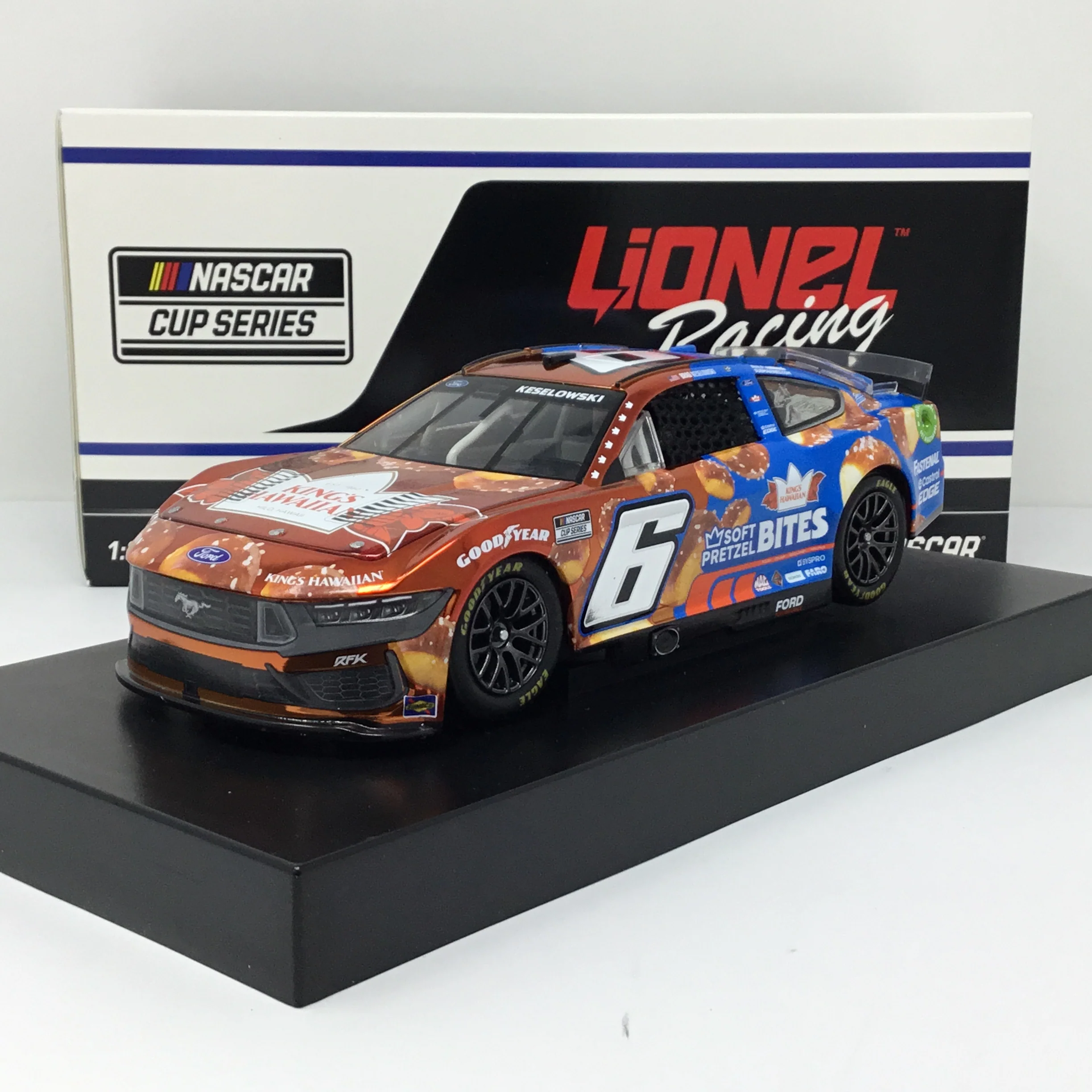 Brad Keselowski 2024 King's Hawaiian Soft Pretzel Bites Foil Number 1:24 Color Chrome Diecast