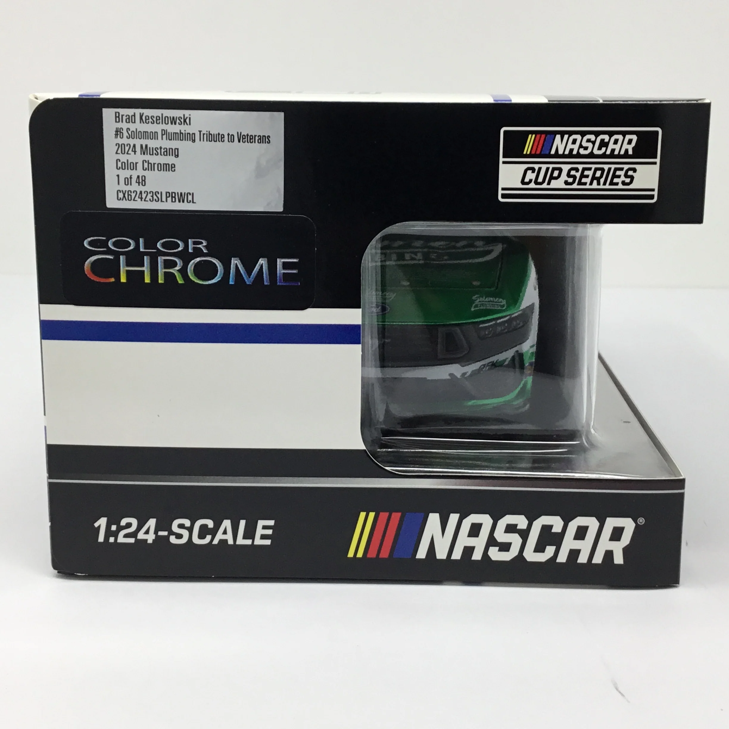 Brad Keselowski 2024 Solomon Plumbing Salute To Veterans Foil Number 1:24 Color Chrome Diecast - Image 6