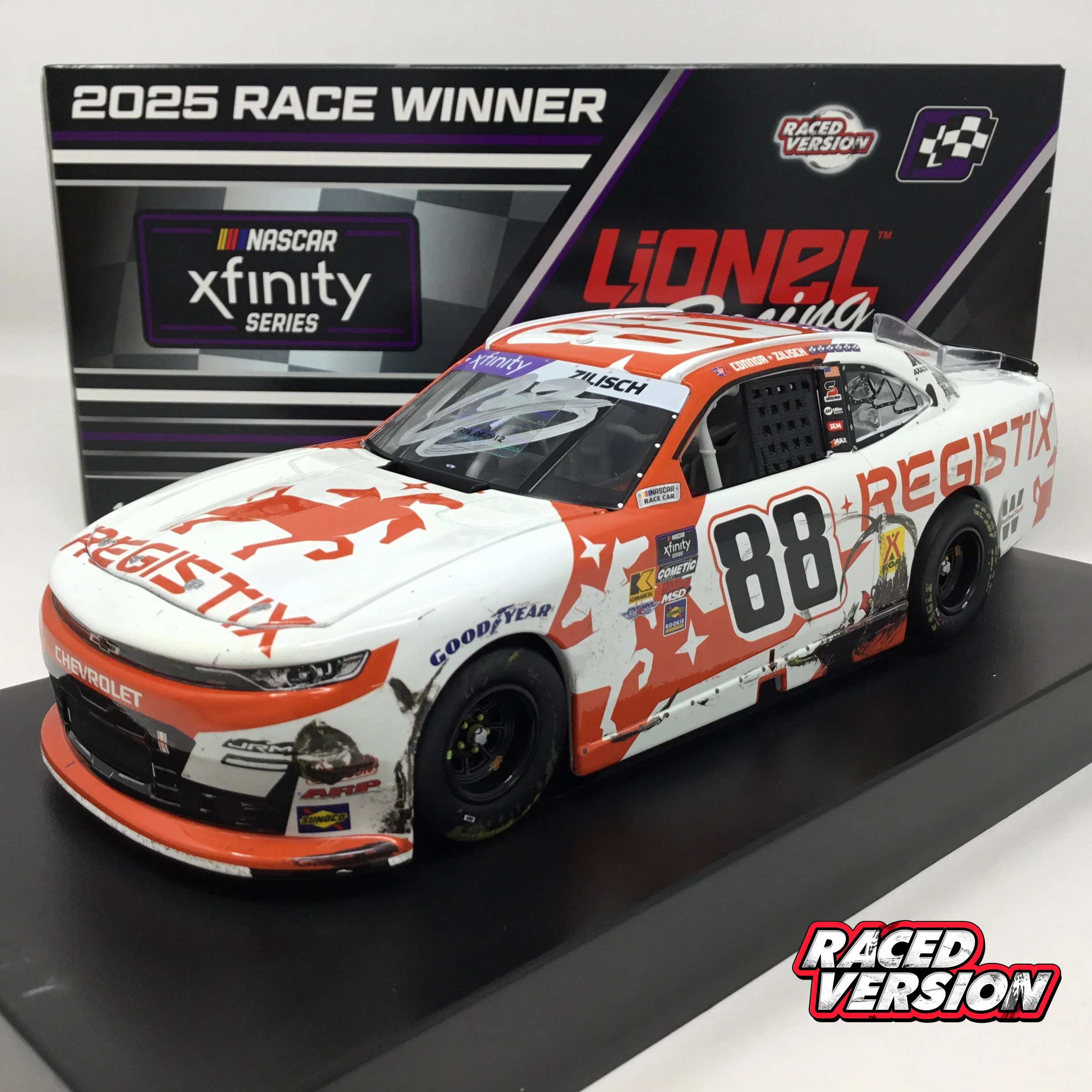 Connor Zilisch 2025 Registix Watkins Glen Race Win Foil Number Autographed 1:24 Diecast