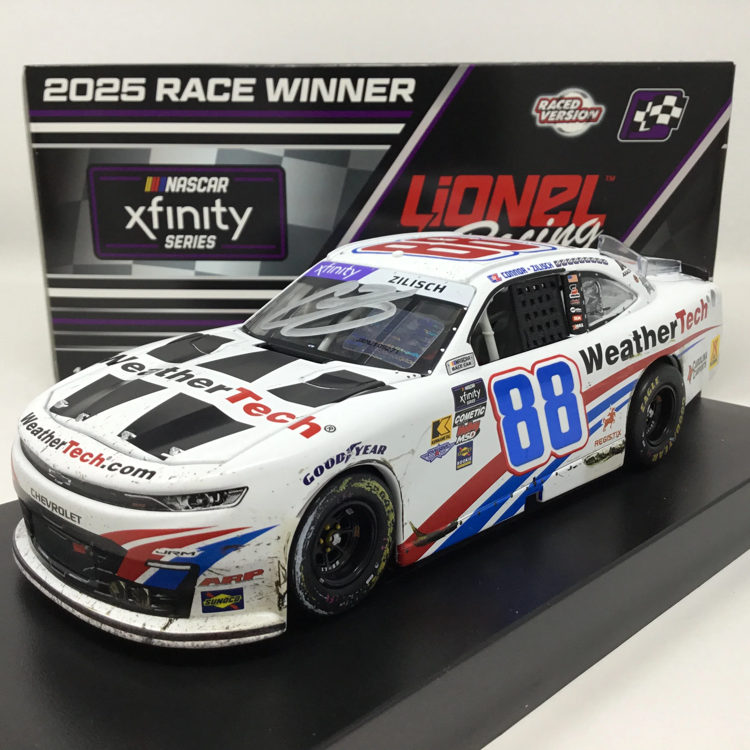 Connor Zilisch 2025 Weathertech Gateway Race Win Foil Number Autographed Race Win 1:24 Diecast