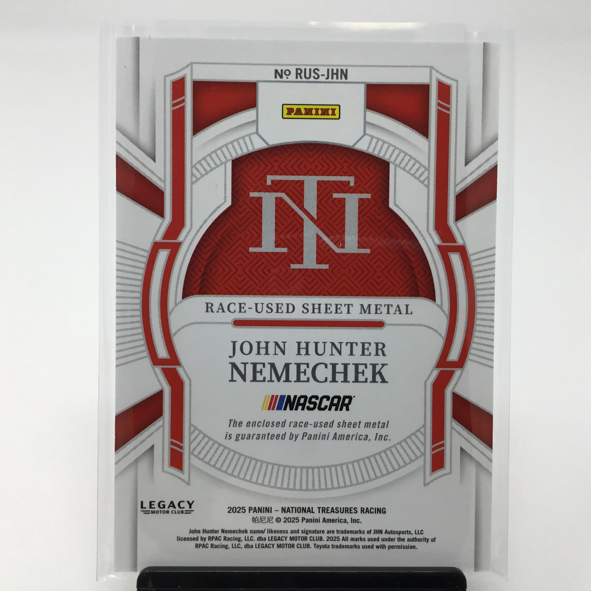 John Hunter Nemechek 2025 National Treasures Sheet Metal Card 62/99 - Image 2