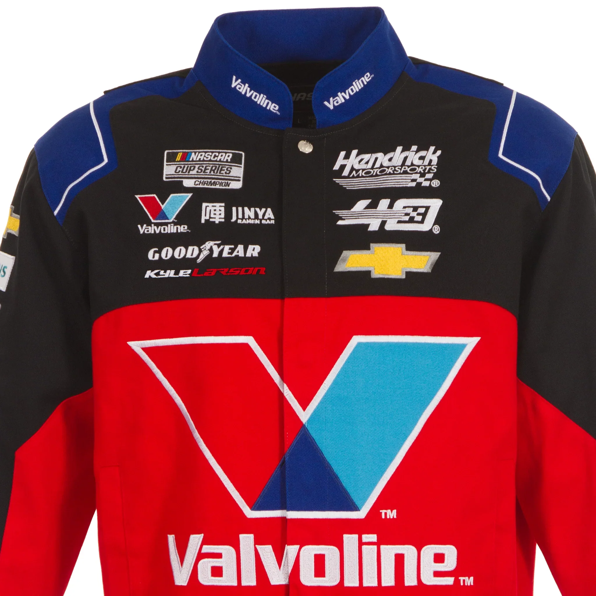 Kyle Larson 2024 Valvoline Black-Red Uniform Full-Snap Jacket - Image 4