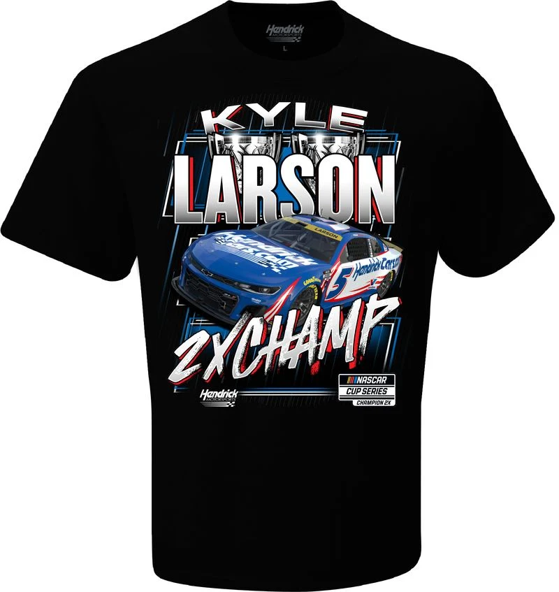 Kyle Larson 2025 Two-Time Champion Two-Sided T-Shirt - Image 2