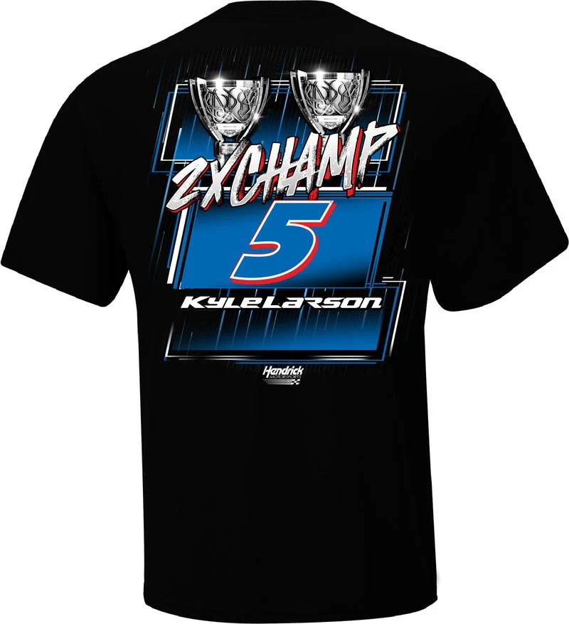 Kyle Larson 2025 Two-Time Champion Two-Sided T-Shirt - Image 3