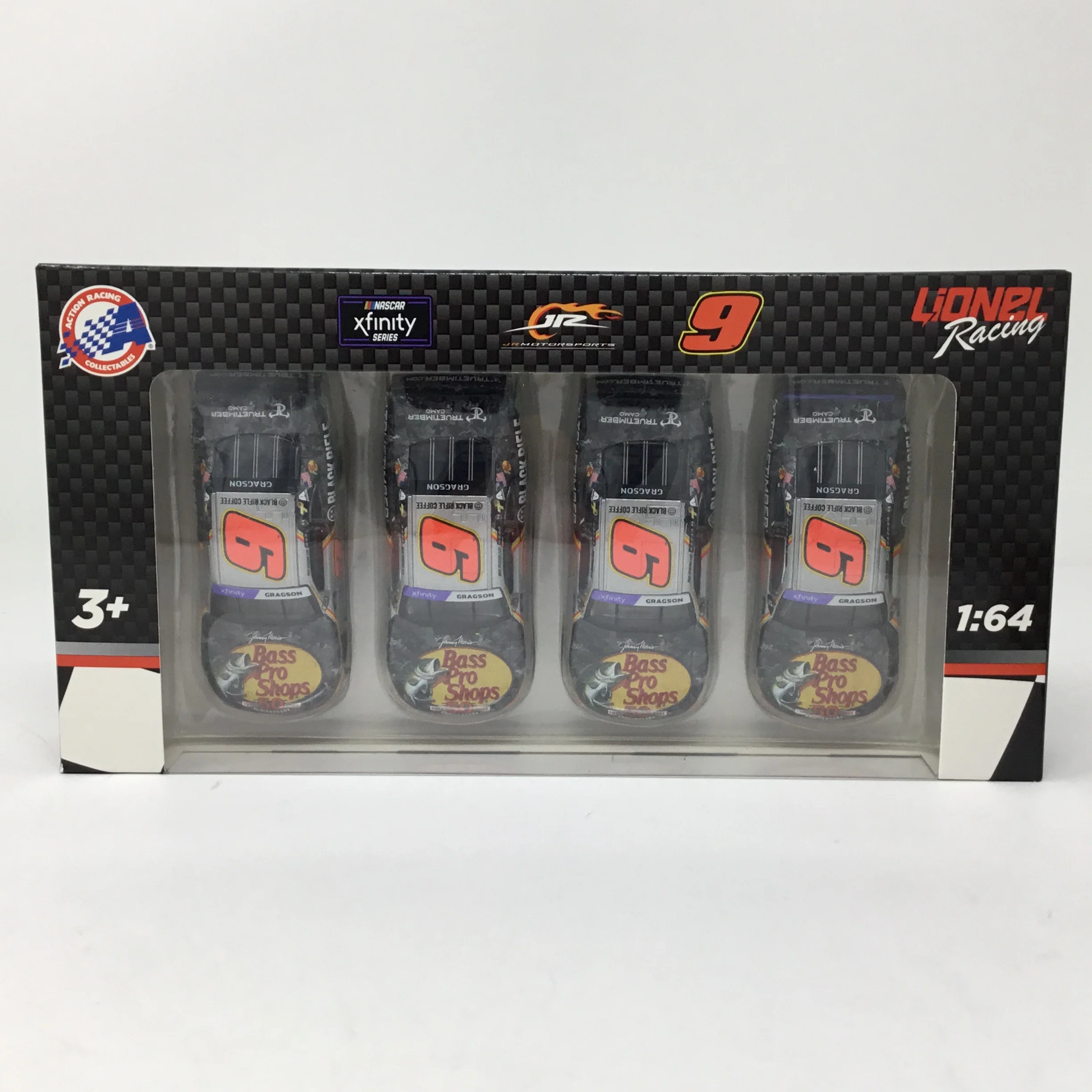 Noah Gragson Bass Pro Shops / TrueTimber / Black Rifle Coffee 4 Straight Wins 4-Car set 1:64 Diecast
