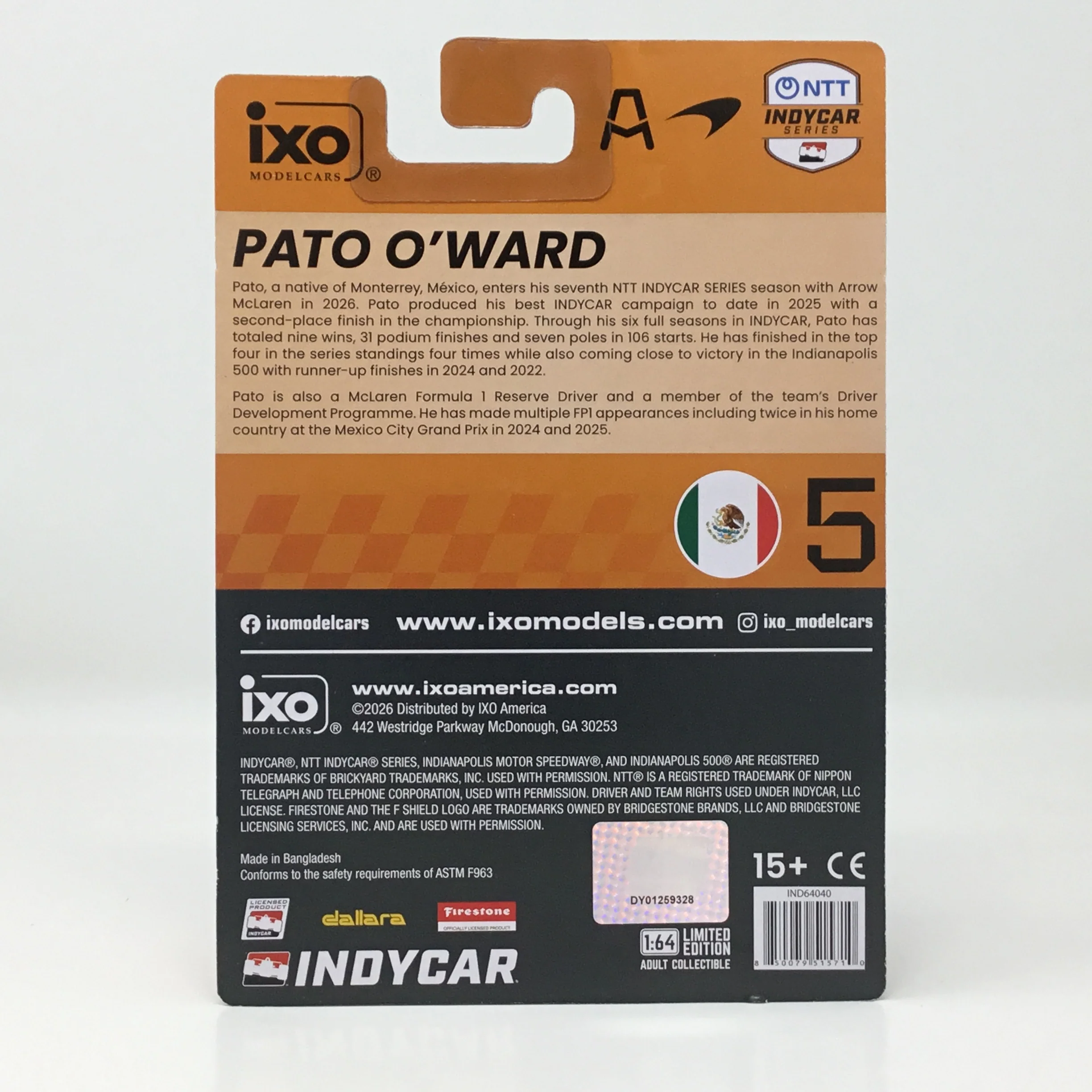 Pato O'Ward 2026 Arrow / Arrow McLaren 1:64 Diecast - Image 2