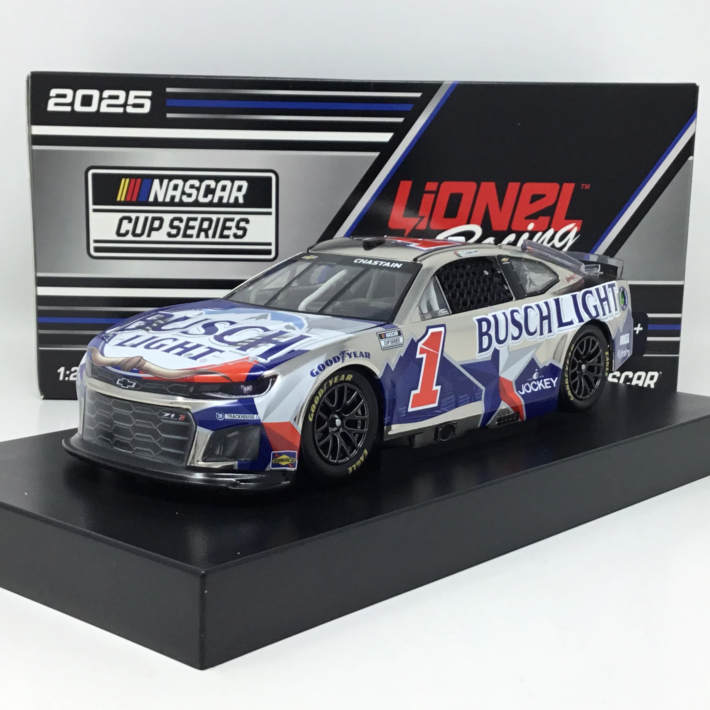 Ross Chastain 2025 Busch Light for the Love of Texas Foil Number 1:24 Color Chrome Diecast