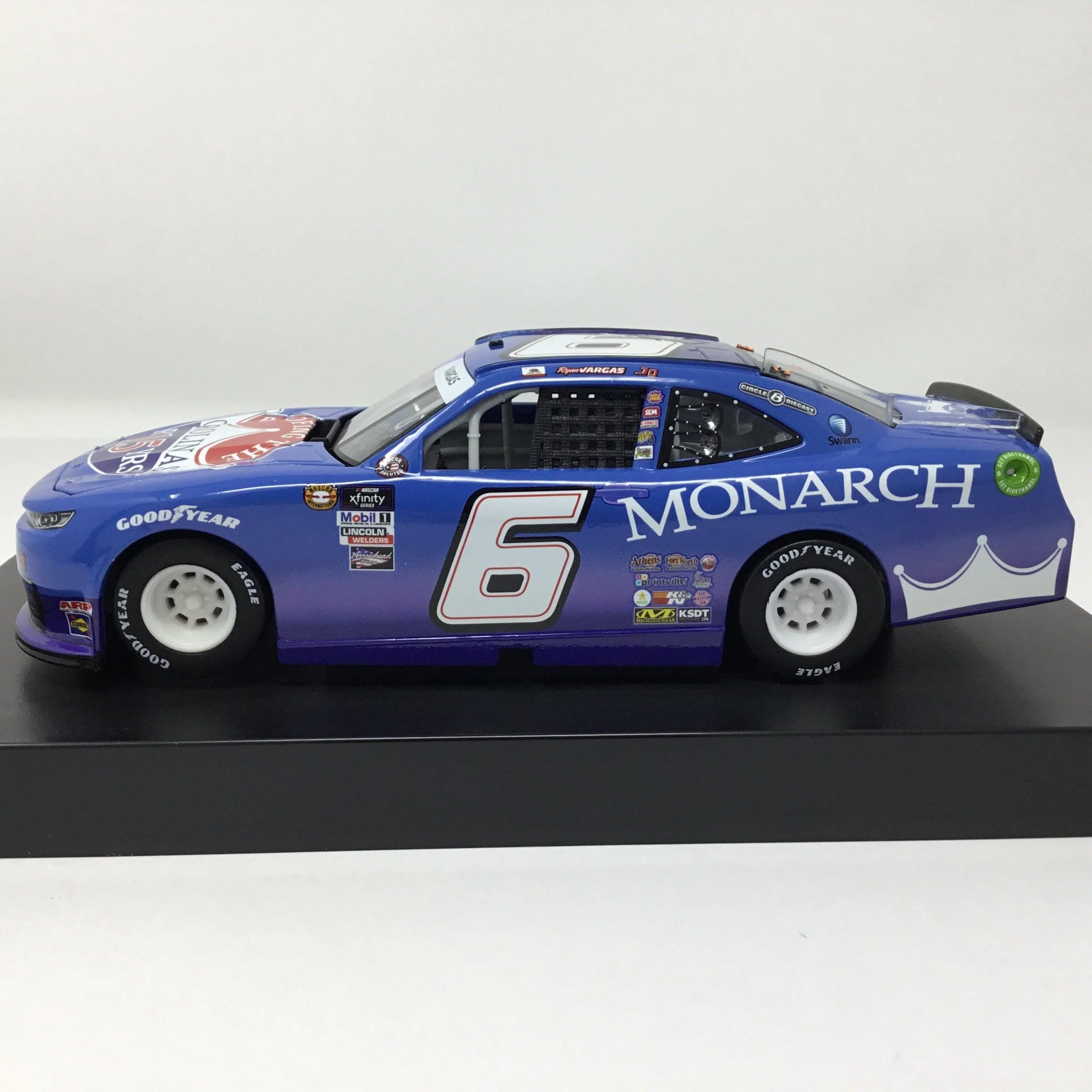 Ryan Vargas 2022 Monarch Roofing Darlington Throwback 1:24 Diecast - Image 2