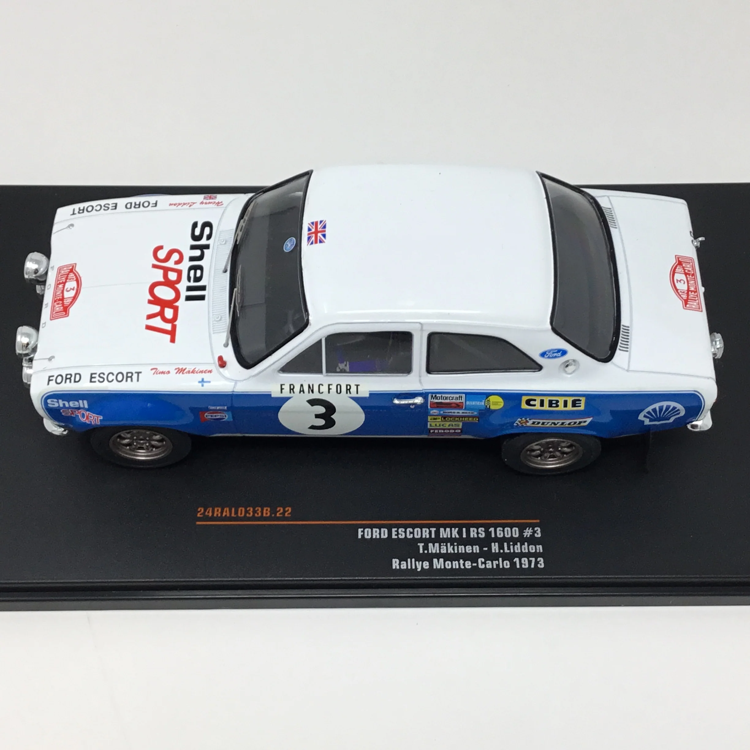 T. Makinen - H. Liddon 1973 Ford Escort MK I RS 1600 #3 Ralleye Monte-Carlo 1:24 Diecast - Image 7