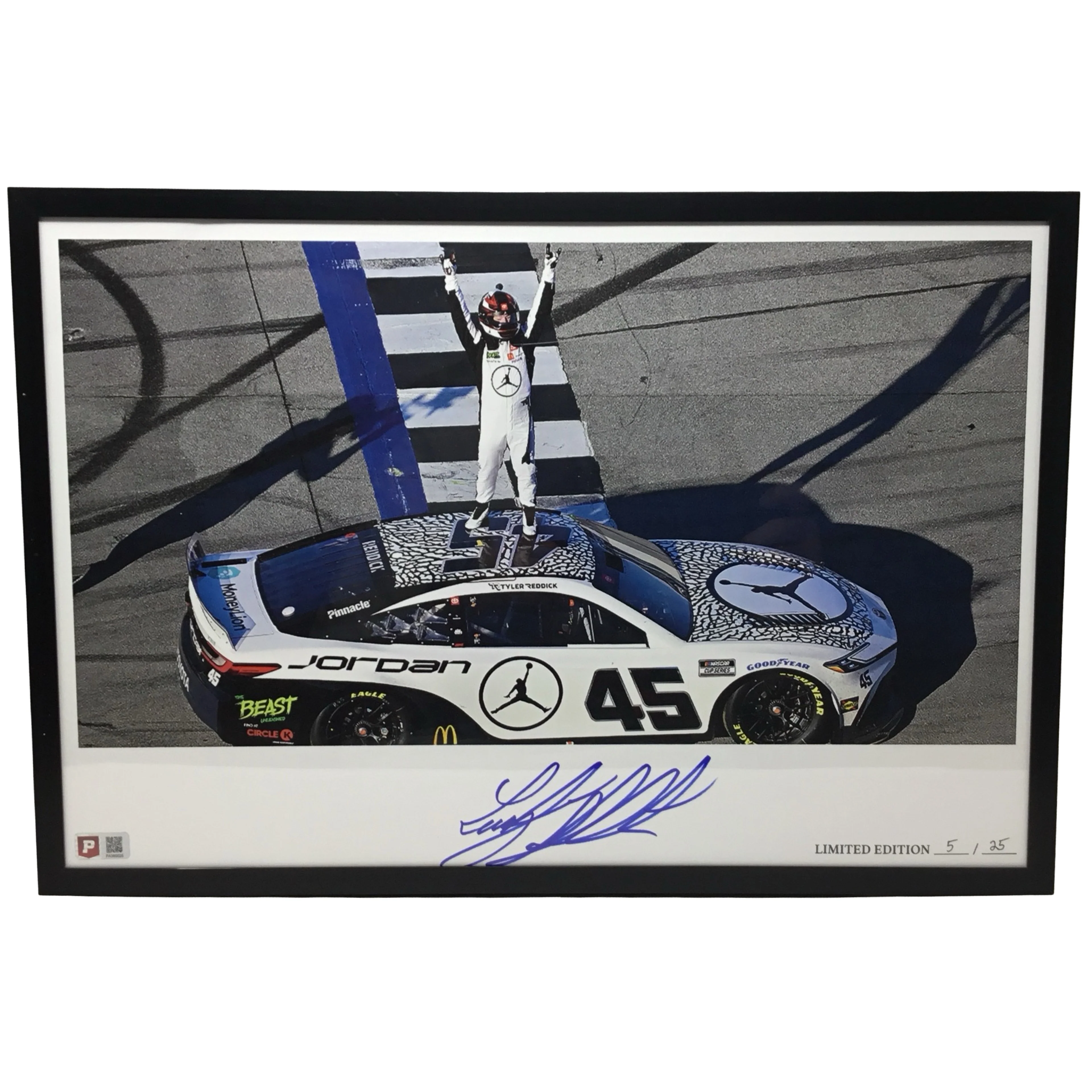 Tyler Reddick 2024 Talladega Race Win Autographed Large Format 12" x 18" Framed Print