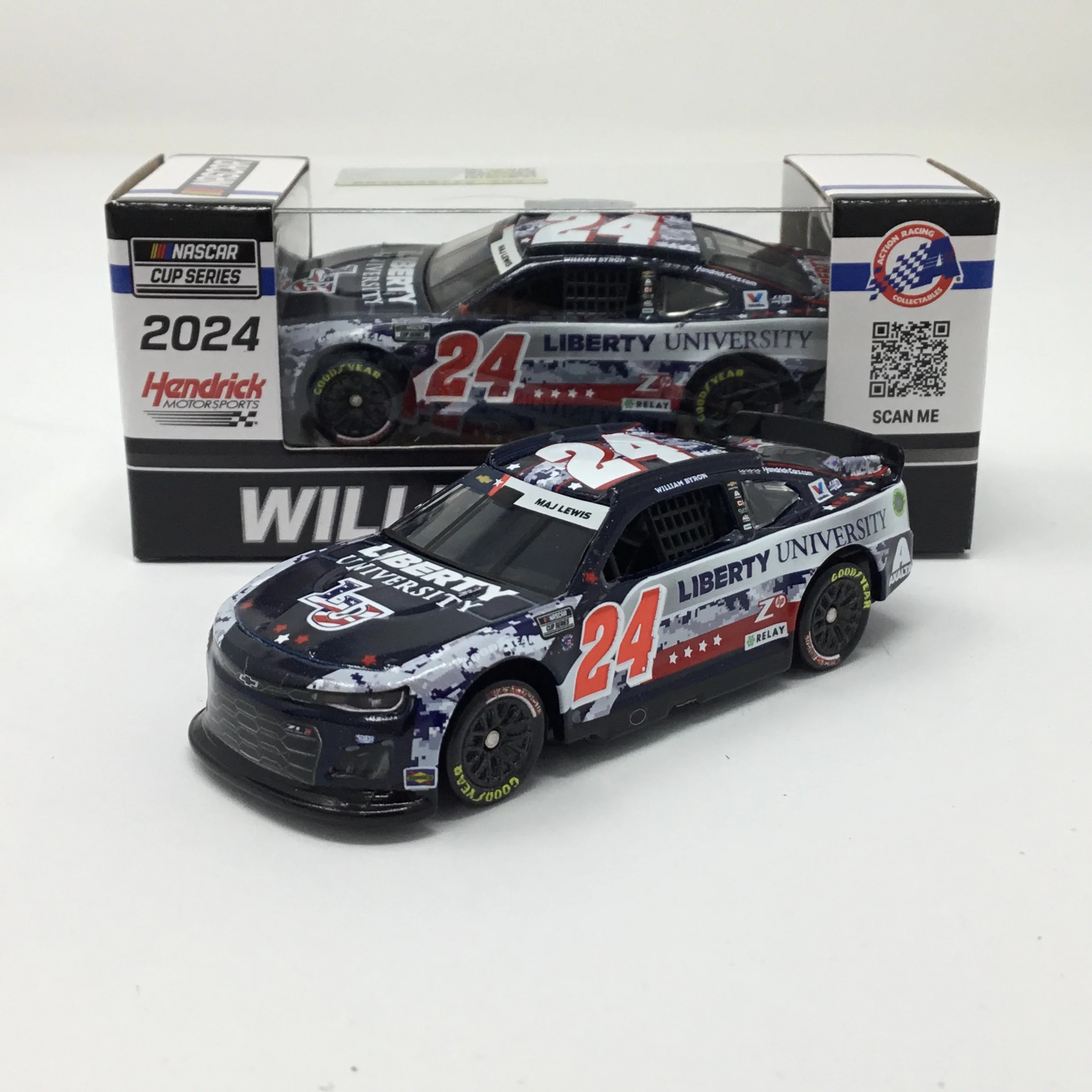 William Byron 2024 Liberty University Patriotic Foil Number 1:64 Diecast